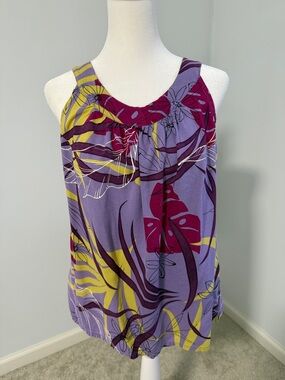 Hibiscus Collection Hawaii Purple Floral Sleeveless Women's Top SZS